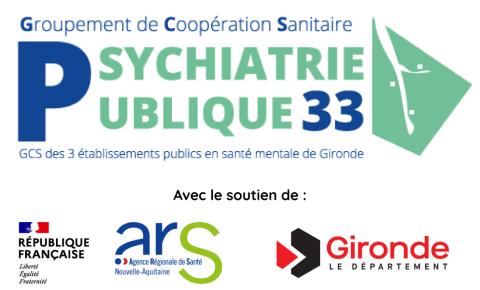 Logos - psychiatrie publique 33 - ARS Nouvelle-Aquitaine (République Francaise) et département de la Gironde